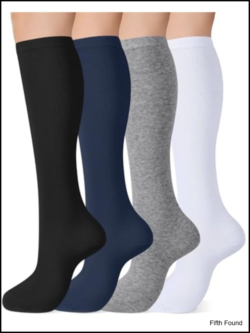 Knee High Socks for Women 4 Pairs Cotton Long Dress Socks